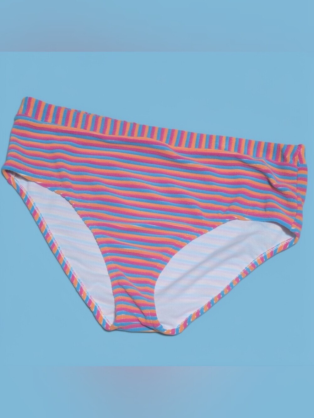 Freshwater Striped Low-Rise Bikini Bottoms Multicolor  Barbiecore Beach Pool